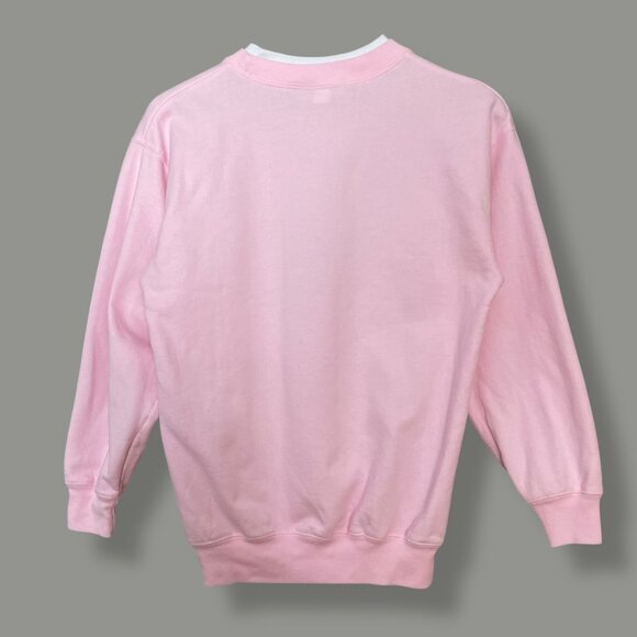 Christmas Sweatshirt Pink Embroidered Trees Women Size Small Festive Holiday Top - Picture 2 of 12